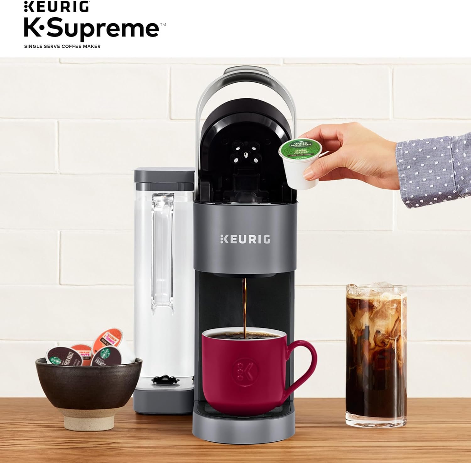 Keurig K-Supreme Single Serve K-Cup Pod Coffee Maker, MultiStream Technology, 4 Brew Sizes, 66oz Dual-Position Removable Reservoir, Gray - Image 12
