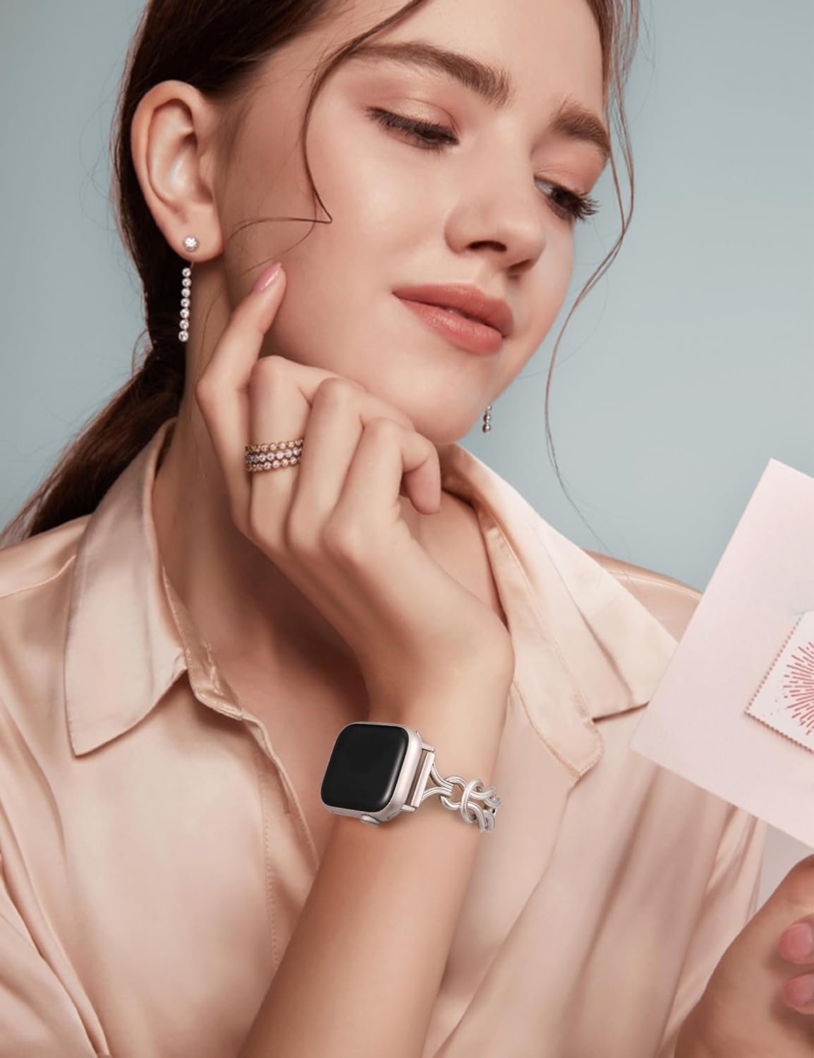 TOYOUTHS Celtic Bracelet Compatible with Apple Watch Bands 38/40/41/42/44/45/46/49mm Women, Dressy Chain Stainless Steel Metal Jewelry Link Strap for iWatch Series 11 10 9 8 7 6 5 4 SE/Ultra 3 2 1 - Image 6