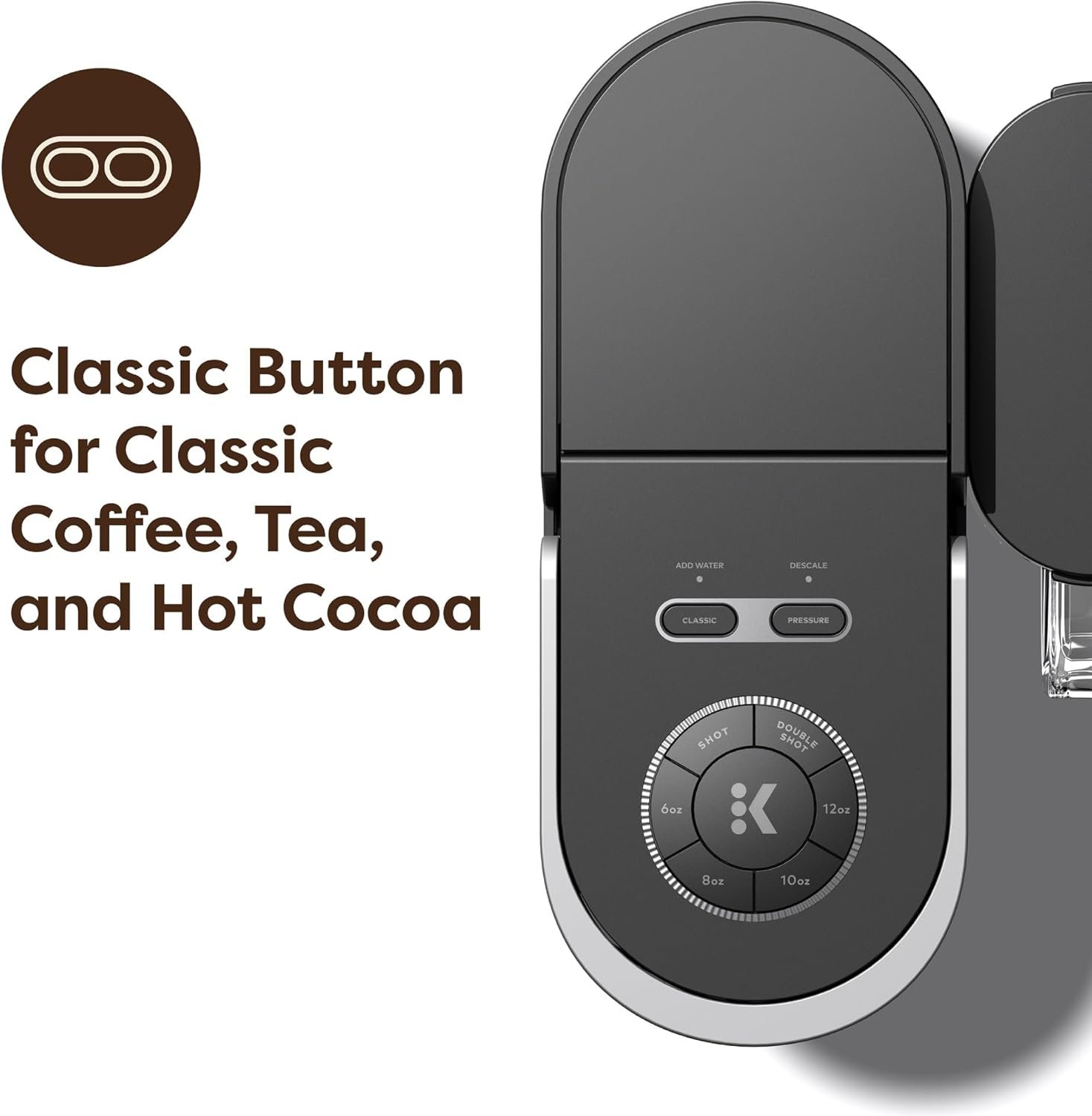 Keurig K-Crema Single Serve K-Cup Pod Coffee Maker, PressureInfusion & MultiStream Technology, Brews Crema-Topped Coffee, Espresso-Style Shots, Classic Coffee, Tea, Cocoa, 72 oz Removable Reservoir - Image 3