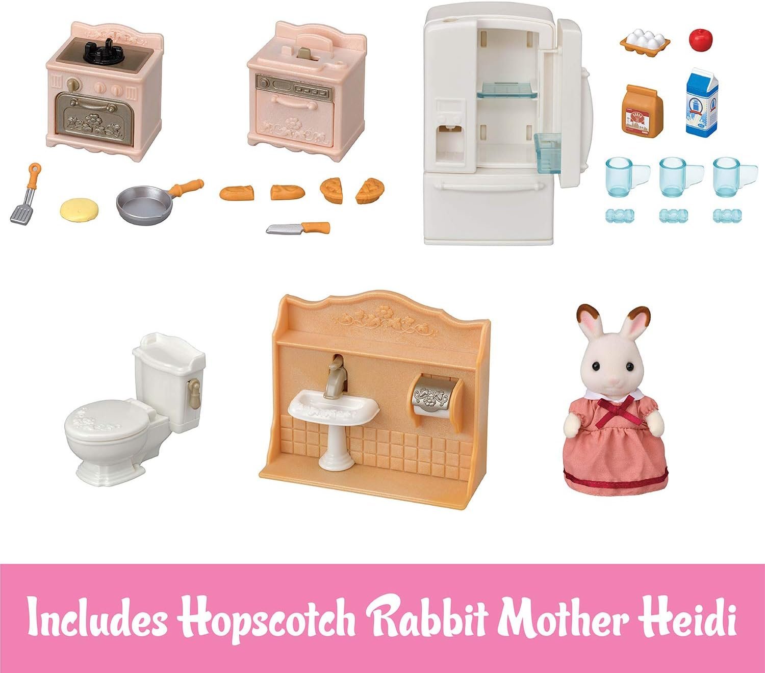 Calico Critters Playful Starter Furniture Set - Toy Dollhouse Furniture and Accessories Set with Collectible Figure Included - Image 2