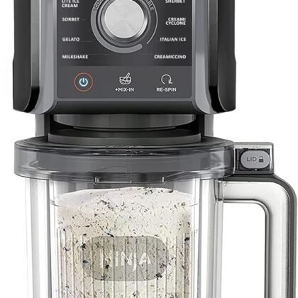Ninja NC501 CREAMi Deluxe 11-in-1 Ice Cream & Frozen Treat Maker with 2 XL Family Size Pint Containers, Black (Renewed)