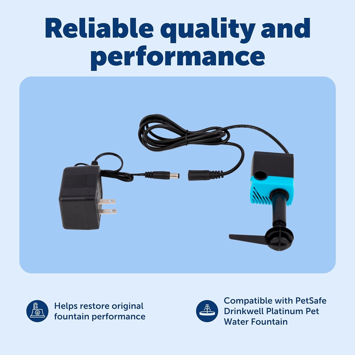 PetSafe Drinkwell Platinum Replacement Pump - Reliable OEM Replacement - Drinkwell Platinum Pet Water Fountain Accessory - Includes Power Adaptor - Quiet Operation for a Calm Pet Environment - Image 4