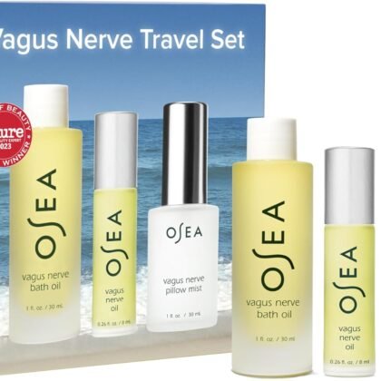 OSEA Vagus Nerve Travel Set – 3-Piece Wellness Spa Gift Set for Men & Women, Essential Oil, Bath Oil & Pillow Mist, Aromatherapy for Stress Relief, Relaxation & Sleep