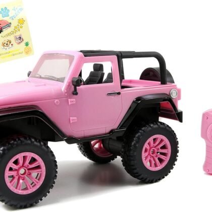 Girlmazing 1:16 Jeep Wrangler RC Radio Control Cars, Toys for Kids (Pink)