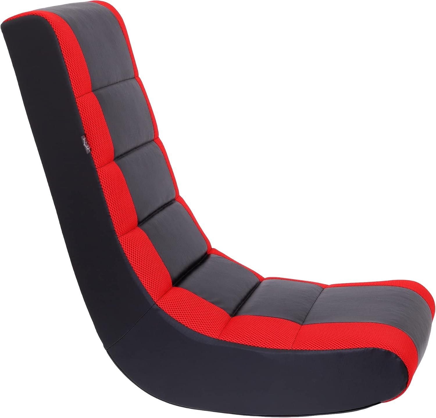 The Crew Furniture Classic Video Rocker Floor Gaming Chair, for Kids and Teens, PU Faux Leather & Polyester Mesh, Black/Red - Image 8