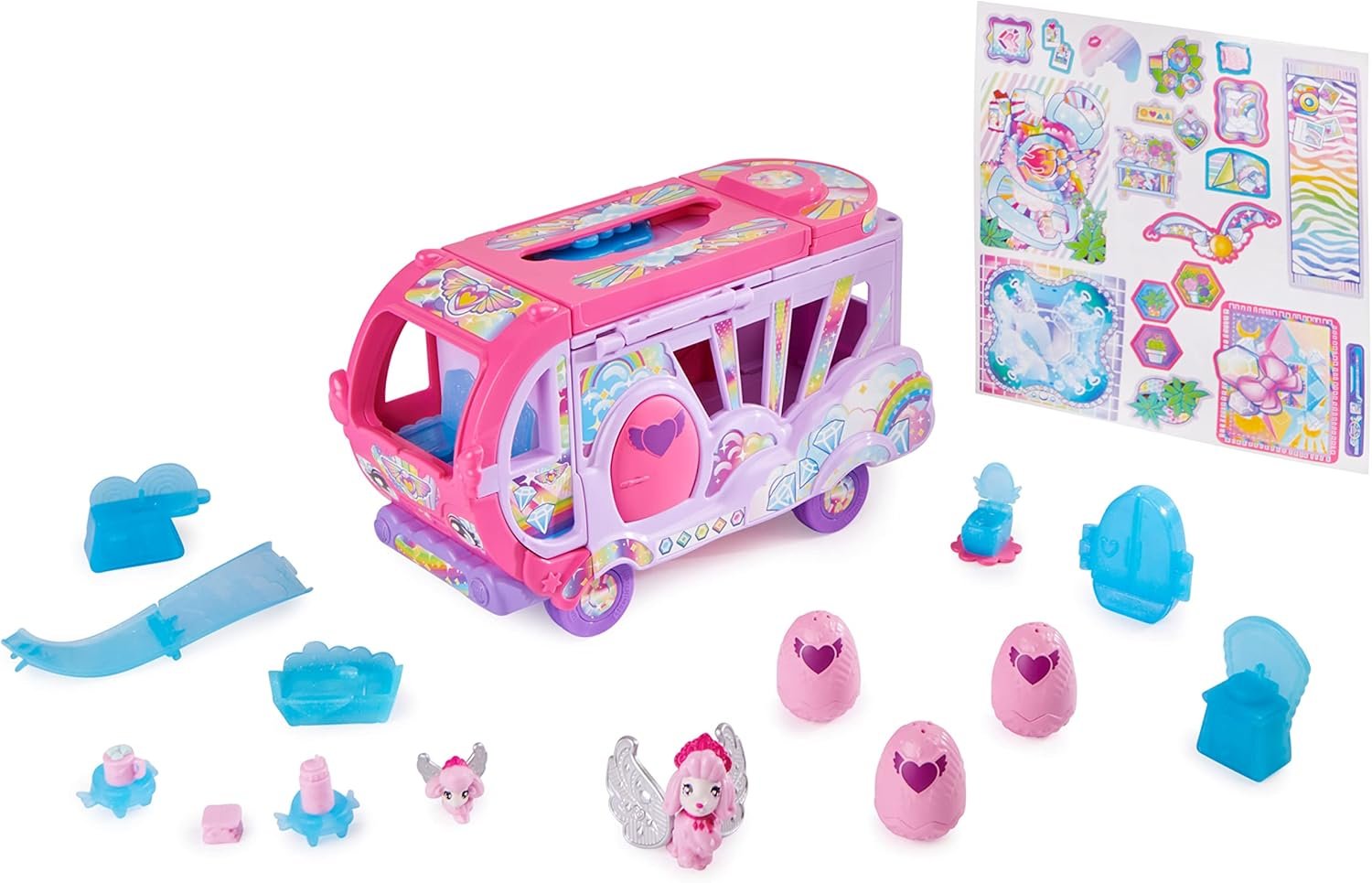 HATCHIMALS - Surprise Family Rainbow Camper Car Playset - Transformable Camper Van for New Adventures with Collectable Hatchimals Figures - Family Theme - Children's Toy 5+ - Image 2