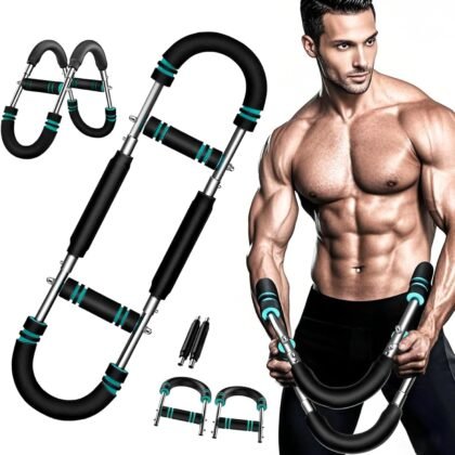 Twister Arm Trainer, Adjustable Arm and Chest Workout Equipment, Portable U-Shape Strength Training Bar for Men & Women, Spring Resistance Arm Exerciser for Home Gym & Fitness