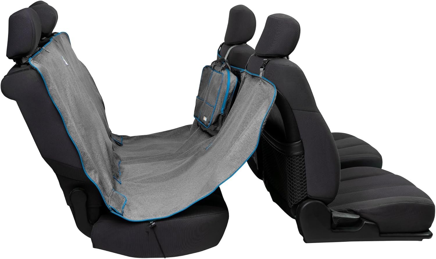 Kurgo Heather Hammock - Full Seat Dog Hammock for Secure Pet Travel - Waterproof & Stain Resistant Cover - Backseat Divider - Dog Car Seat Protector - Heather Gray