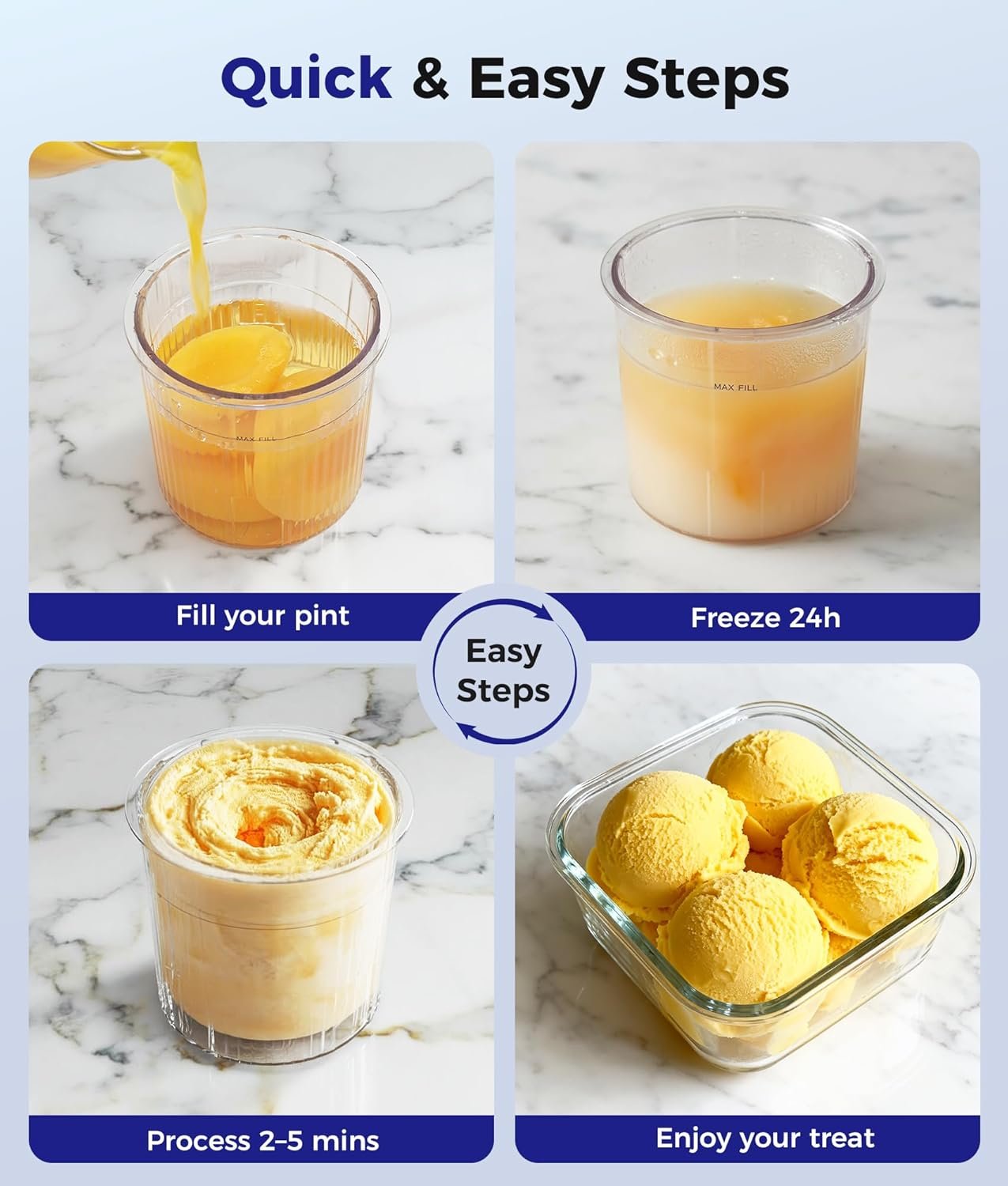 12-in-1 Ice-Cream Maker Machine - 11 Preset Programs & Self-Cleaning, Frozen Yogurt Maker for Gelato, Slushies, Milkshakes, Sorbet, Mix-ins & More, Includes (2) Pint Containers for Home & Office - Image 5