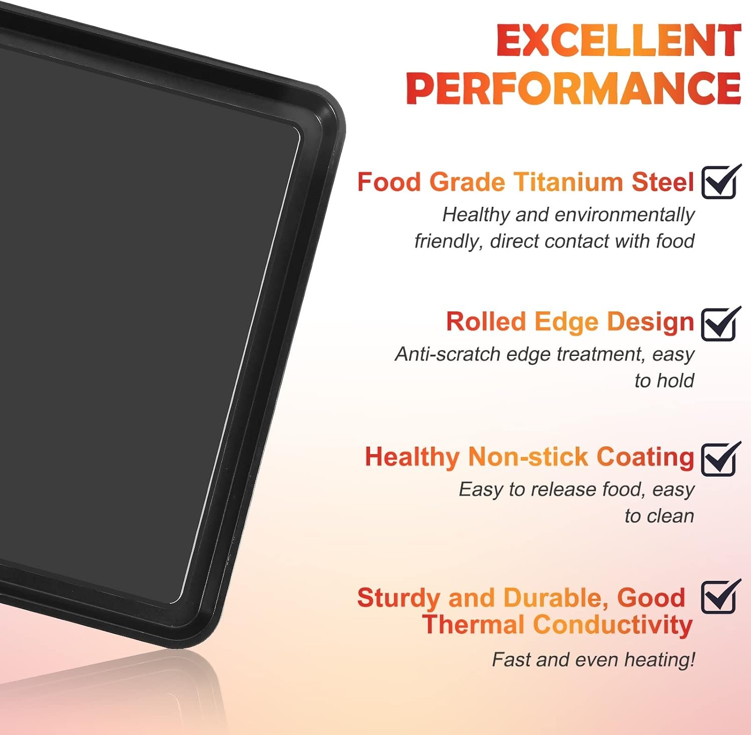 Ericair 13" × 13" Nonstick Baking Sheet, Replacement Baking Pan for Ninja SP100, SP101, SP1001C, SP201 Foodi Air Fry Oven, Baking Tray for Ninja Foodi 8-in-1 Air Fry Oven - Image 3