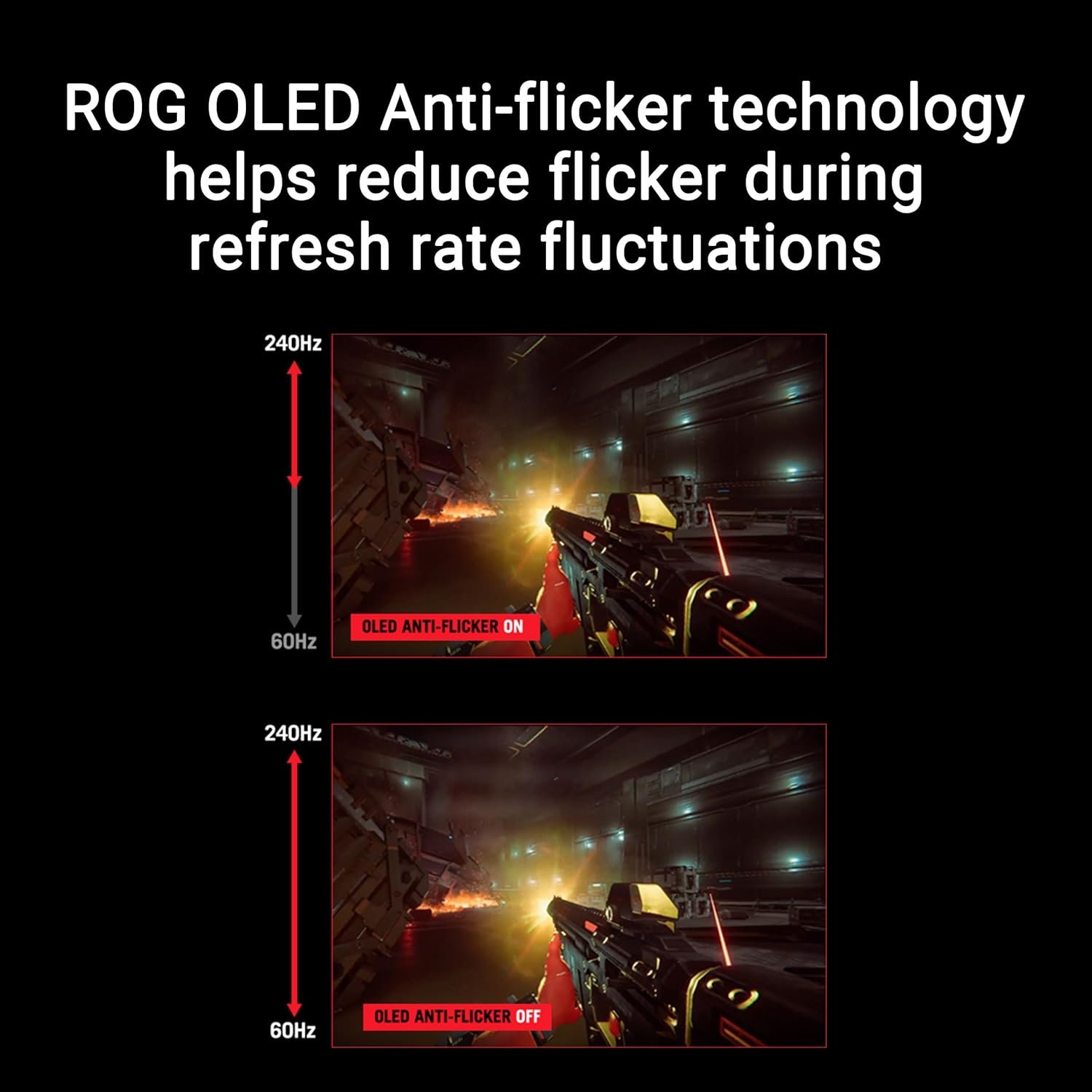ASUS ROG Strix 27” 1440P OLED Gaming Monitor (XG27AQDMG) - QHD, Glossy OLED, 240Hz, 0.03ms, Custom Heatsink, Anti-flicker,Uniform Brightness, G-SYNC Compatible, 99% DCI-P3, DisplayWidget, 3yr warranty - Image 4