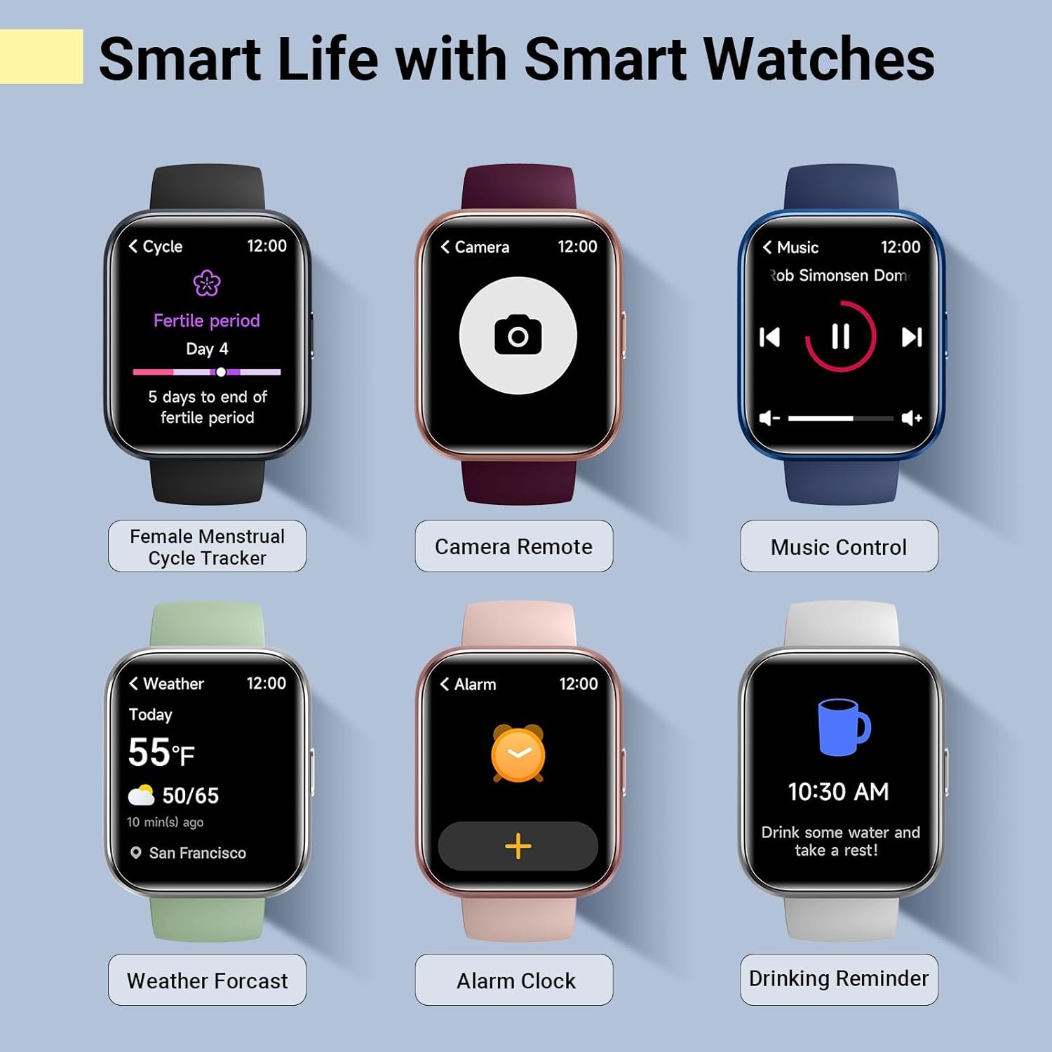 Smart Watches for Women/Men, Smart Watch for Android Phones & iPhone, Fitness Watches for Women with Alexa, Call & Notification Alerts, Tracks Heart Rate/Sleep Smartwatches (Green, 1.8 inches) - Image 8