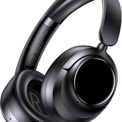 Hybrid Active Noise Cancelling Headphones, 120Hrs Playtime Bluetooth Headphones Hi-Res Audio HD Clear Call with 5 ENC Mics, HiFi Stereo Wireless Headphone Over Ear Foldable for Travel Office Game