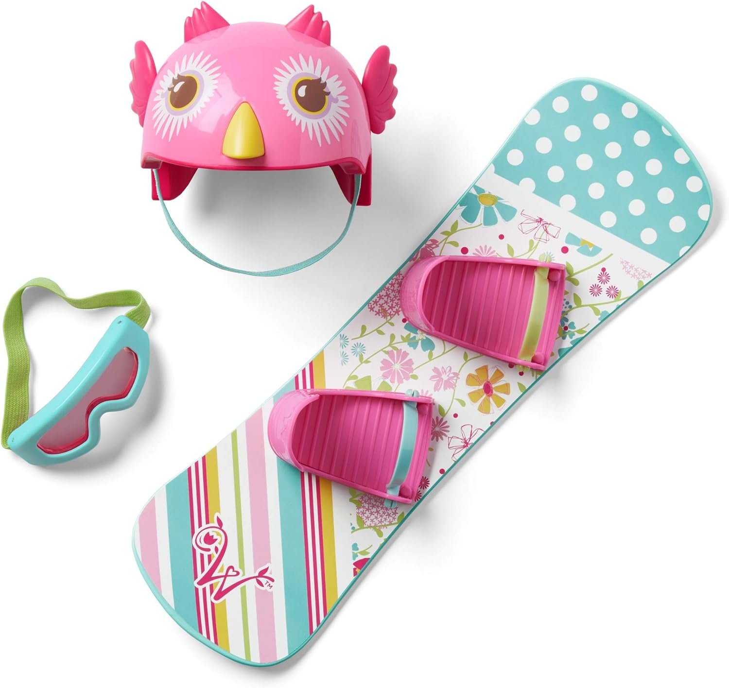 American Girl WellieWishers 14.5-inch Doll Frosty Fun Snowboard Playset with Owl-Face Helmet and Goggles, For Ages 4+