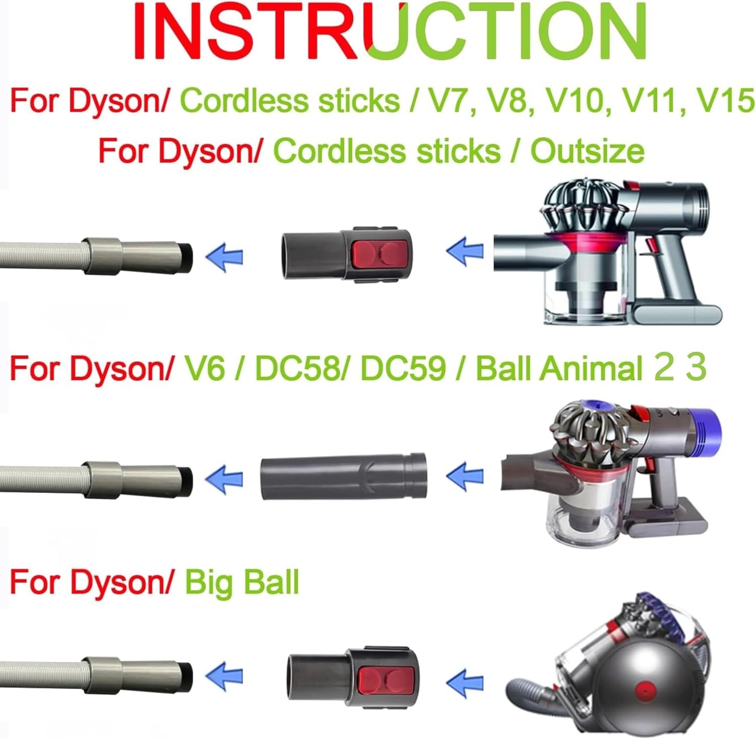 Pet Hair Grooming Brush Vacuum Attachment for Dyson V7 V8 V10 V11 V15/Big Ball/V6 DC58 DC59, Compatible with Shark NV501/HV322/HV301 Miele 1-3/8'' & Small Shop Vacs 1.25" – Cat/Dog Grooming Brush - Image 2