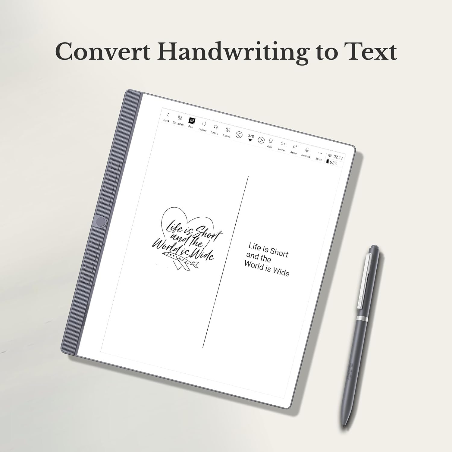 Penstar eNote 2 Paper Tablet Bundle, 10.3-inch Pen Only Writing Tablet, Electronic Notebook Digital Notepad, 300 PPI 4GB 128G E-Ink Reader with Folio Cover & Two B5 Pens - Image 3