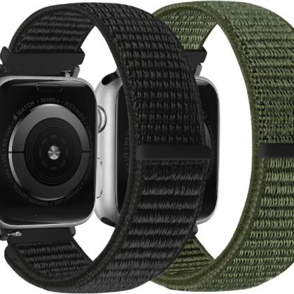 Nylon Sport Loop Band Compatible with Apple Watch Band 38mm 40mm 41mm 42mm 44mm 45mm 46mm 49mm Women Men, Soft Breathable Strap for iWatch Series 11 10 9 8 7 6 5 4 3 2 1 SE Ultra 3/2/1