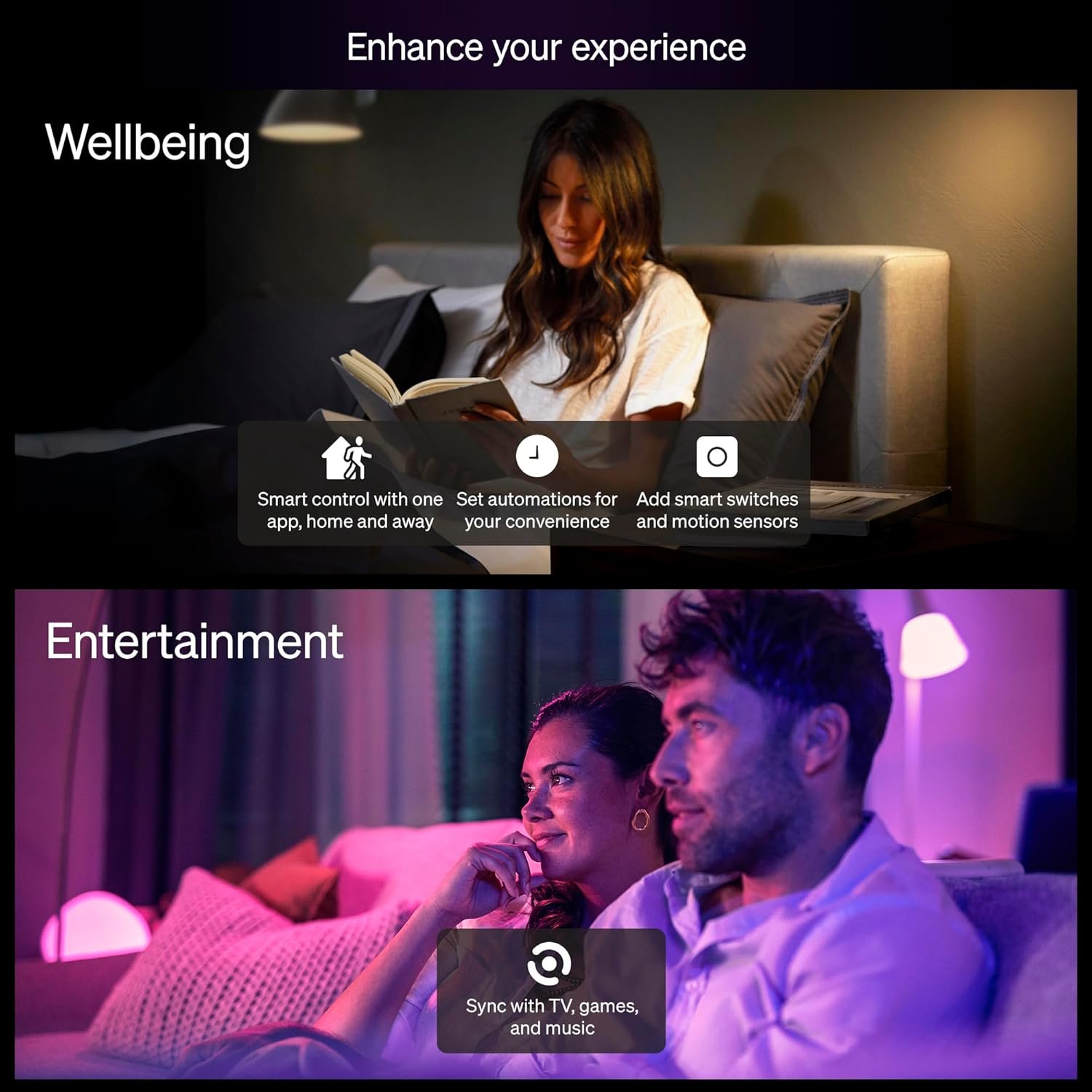 Philips Hue Essential Starter Kit: Bridge + 4 Essential E26 Smart Bulbs,White & Color Ambiance,2200K-6500K,Dimmable,Compatible with Alexa,Google,Samsung SmartThings,Apple Home - Image 7