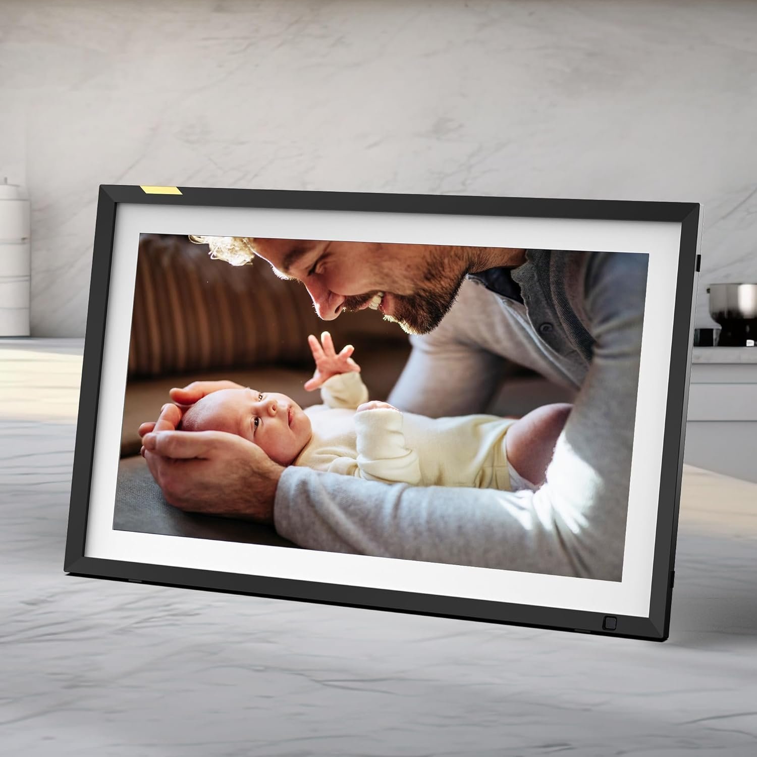 Nixplay Digital Touch Screen Picture Frame with WiFi - 15.6” Photo Frame, Connecting Families & Friends (Black/White Matte) - Image 6