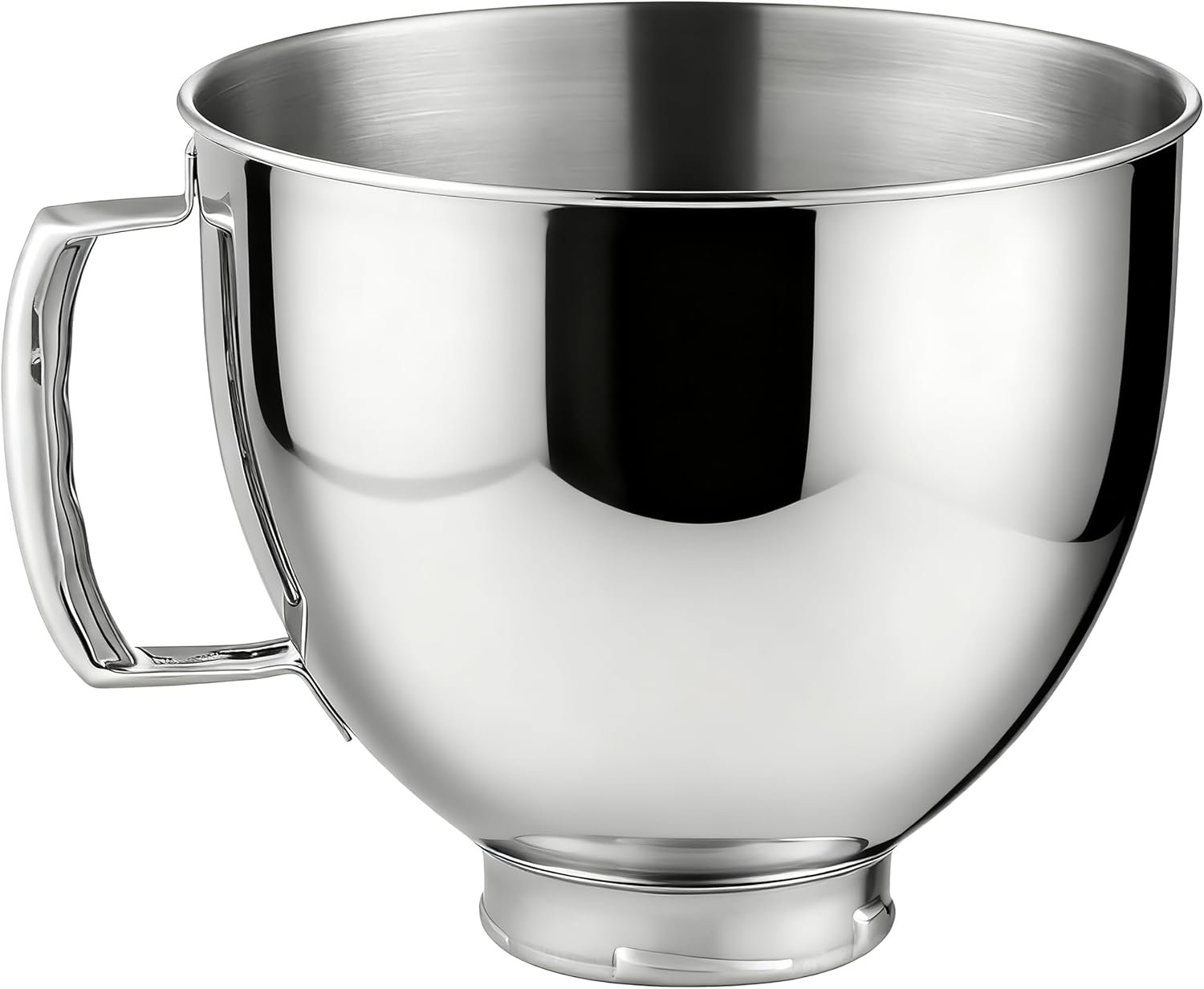 5 QT Stand Mixer Bowls Fit for Kitchenaid Artisan & Classic Series 4.5-5 Quart Tilt Head Stand Mixers Stainless Steel Mixing Bowls with Handle Stand Mixer Replacement/Accessories Bowls Polished - Image 4