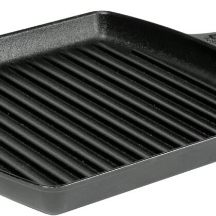 Lodge Blacklock 12 Inch Triple Seasoned Cast Iron Grill Pan - Lightweight Design - Natural, Non Stick Pans - Cast Iron Square Grill Pan - Lasts 100 Years