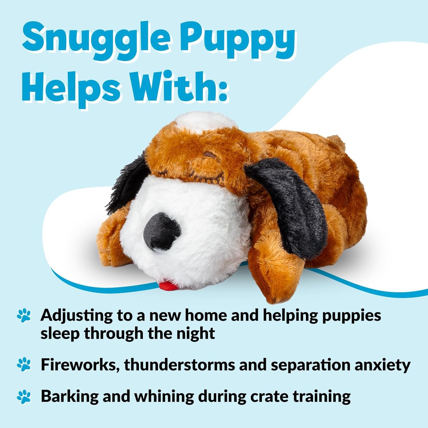 Original Snuggle Puppy Heartbeat Puppy Toy - Heartbeat Puppy for Dogs - Pet Anxiety Relief and Calming Aid - Comfort Dog Toy - Behavioral Training and Sleep Aid Cuddle buddy - Crate Training Essential - Image 2