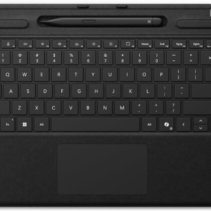 Microsoft Surface Pro Keyboard for Surface Pro Copilot+ (11th Edition), Pro 9 and 8 with Pen Storage, Alcantara Material, Black