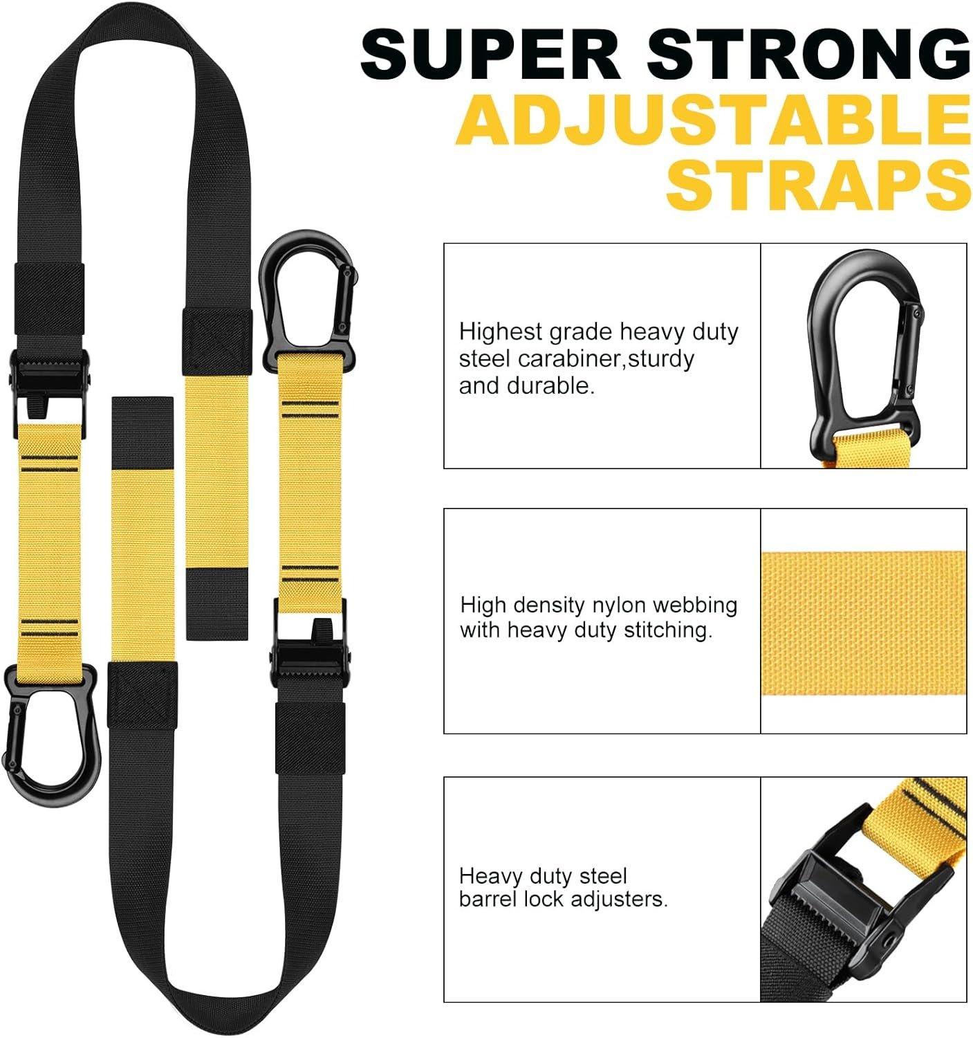 Home Resistance Training Kit, Extension Strap Door Anchors,Powerlifting Strength Workout Straps Full Body Complete Home Gym Body Core Exercise - Image 3