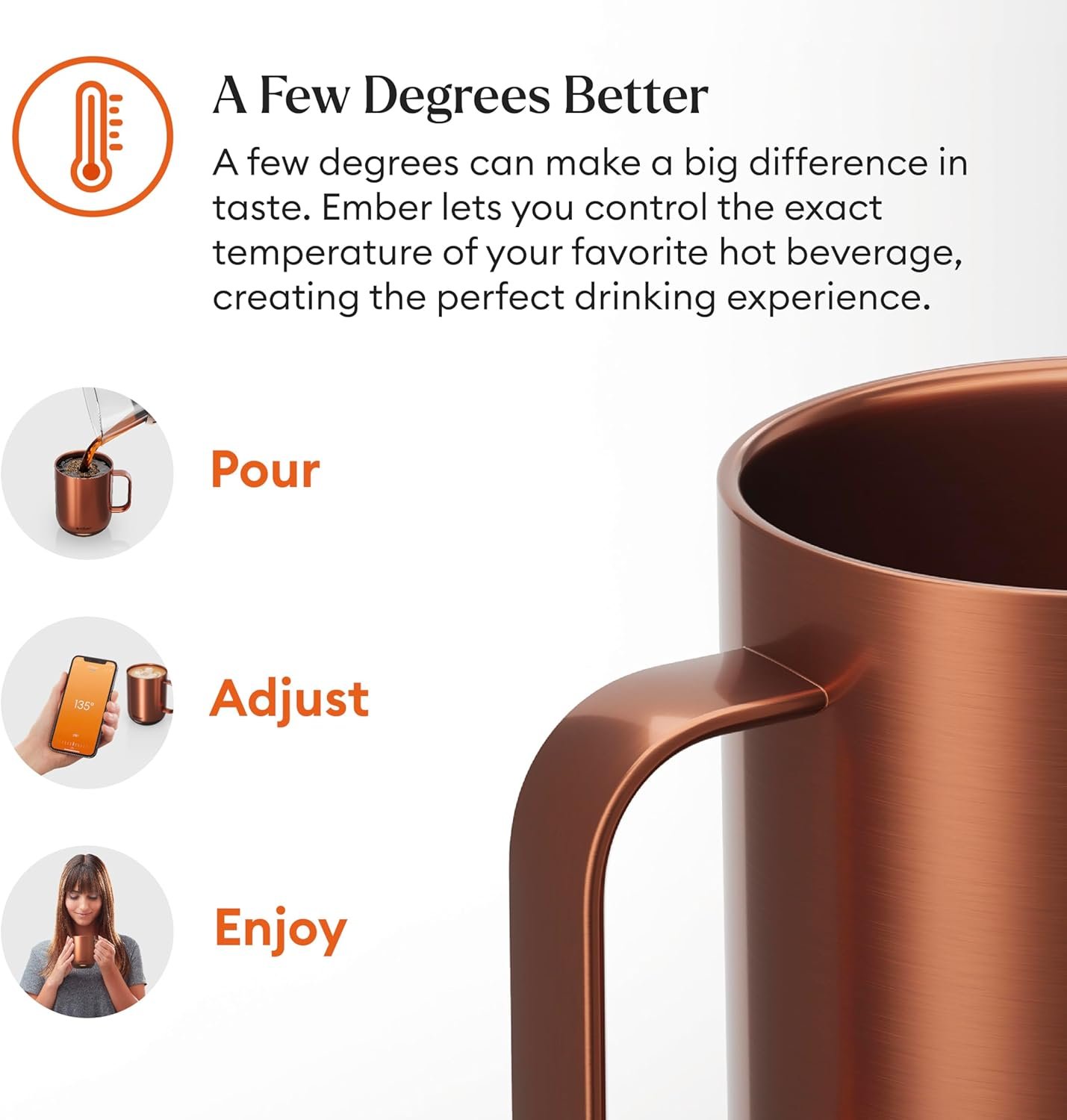 Ember Temperature Control Smart Mug 2, 10 Oz, App-Controlled Heated Coffee Mug with 80 Min Battery Life and Improved Design, Copper - Image 5