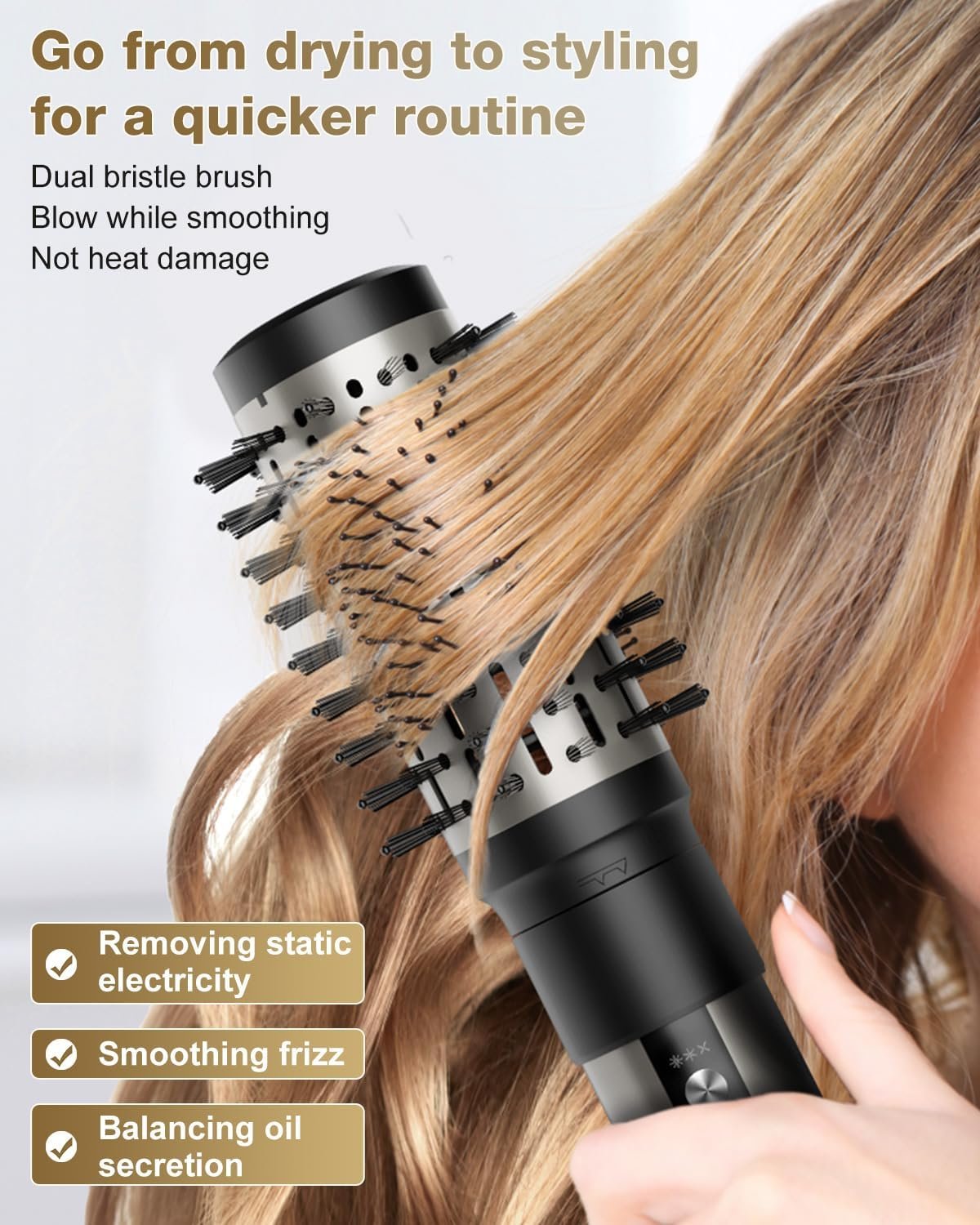 7MAGIC Hair Dryer Brush & 6 in 1 Hair Styler, Silver, 110 Volts, 1200 Watts, Ionic Technology, Fast Drying, Multi Styler for Straight, Wavy, Curly, and Coily Hair - Image 6