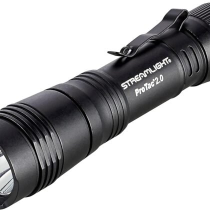 Streamlight 89000 ProTac 2.0 2000-Lumen 17300-Candela Rechargeable Tactical LED Flashlight with USB C Cable, and Holster, Box, Black