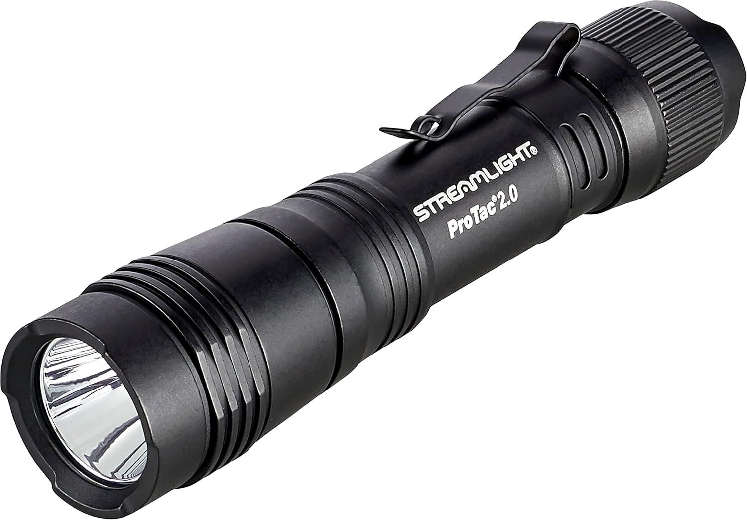 Streamlight 89000 ProTac 2.0 2000-Lumen 17300-Candela Rechargeable Tactical LED Flashlight with USB C Cable, and Holster, Box, Black