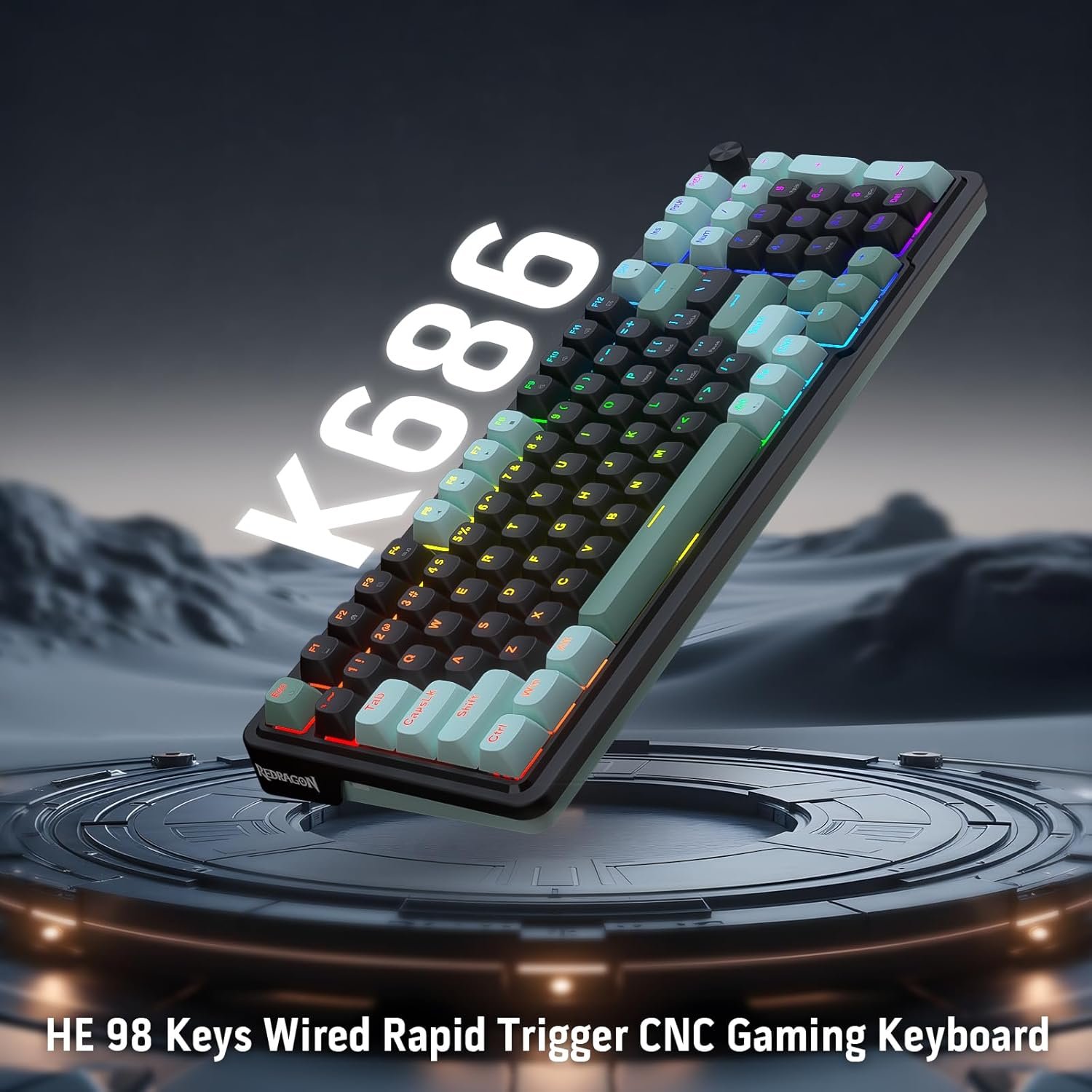 Redragon K686 HE Rapid Trigger Gaming Keyboard, 8K Wired Mechanical Keyboard w/Next-Gen UltraMag 100% POM Silky Magnetic Switch, Dual-Module Floating Patent Structure Design, 2-Layer Noise Dampening - Image 9