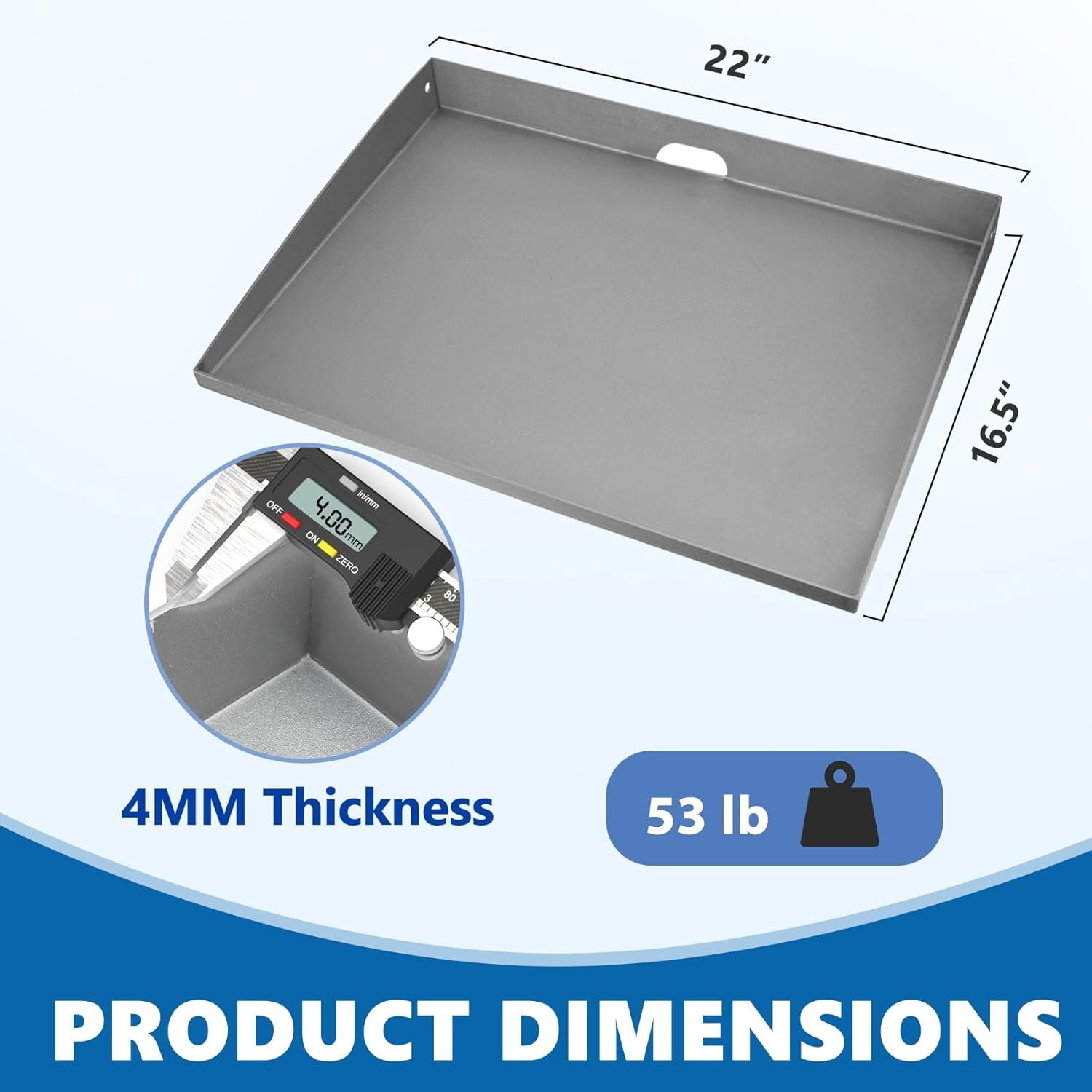 SafBbcue 22 inch Griddle Replacement Flat Top for Blackstone 22 inch Tabletop Griddle with Rear Grease System for Blackstone 22" Grill 1813 1666 1891 1833 1840 1842 2166 1895 Grill Replacement Top - Image 2