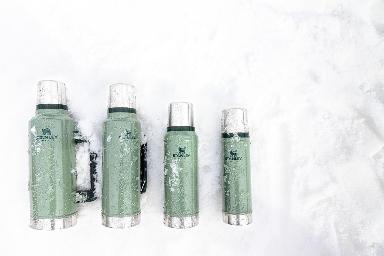 Stanley Classic Legendary Vacuum Bottle 1.1 qt Wide Mouth with Leakproof Cup Lid Keep Drinks Hot or Cold Packable for Travel Insulated Stainless Steel Thermal Bottle BPA-Free Hammertone Green - Image 4