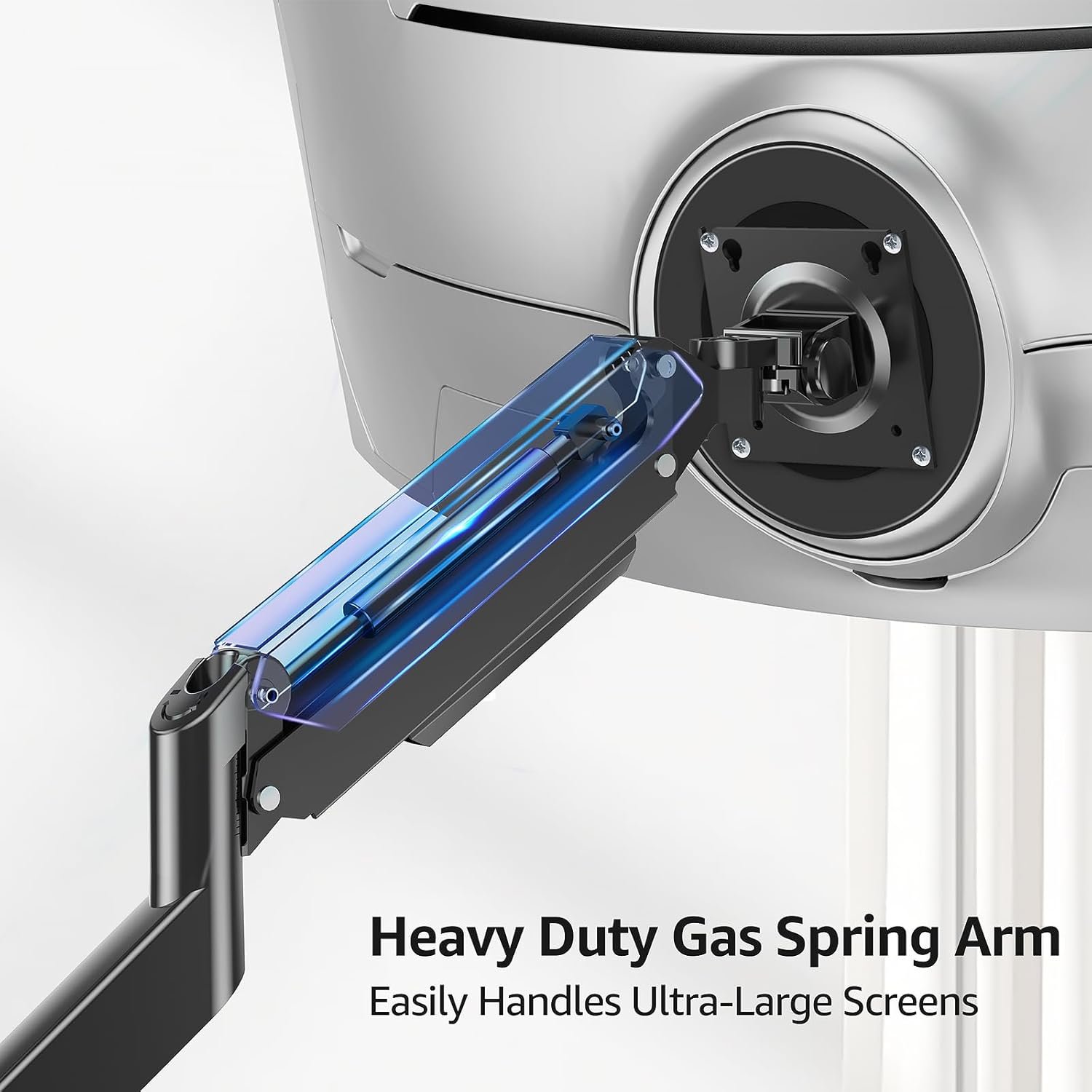 MOUNTUP Heavy Duty Monitor Arm for 49 inches, 44 lbs Curved Screens, Ultrawide Single Monitor Desk Mount, Monitors Stand for Samsung Odyssey G9 and More, VESA Mount with Clamp & Grommet Base - Image 7