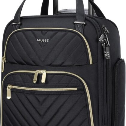 Carry-on Underseat 16-inch Luggage with Wheels, Softside Rolling Carry-on, Lightweight Travel Suitcase for Men Women, Personal Item Rolling Travel Bag