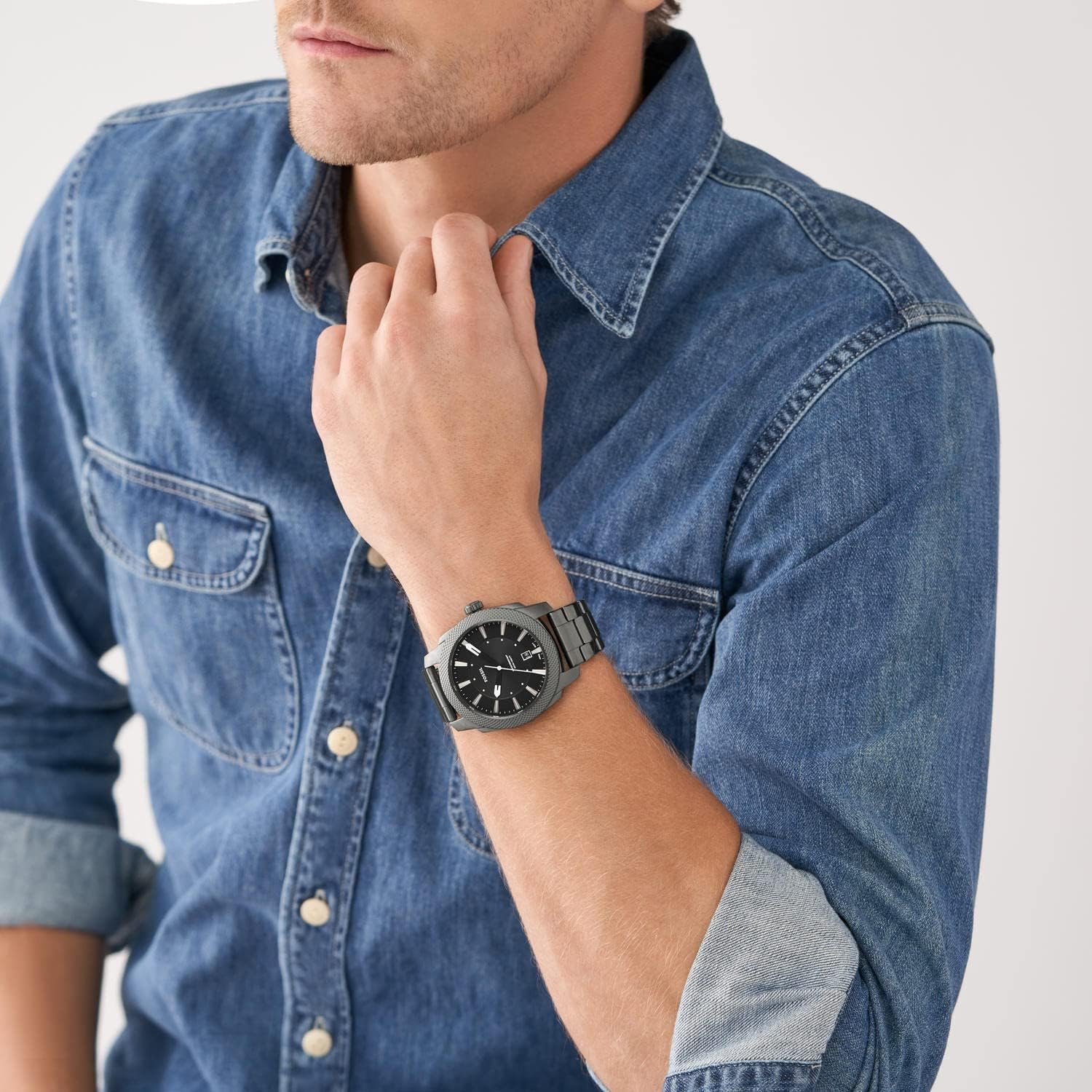 Fossil Men's Machine Quartz Stainless Steel Three-Hand Watch - Image 4