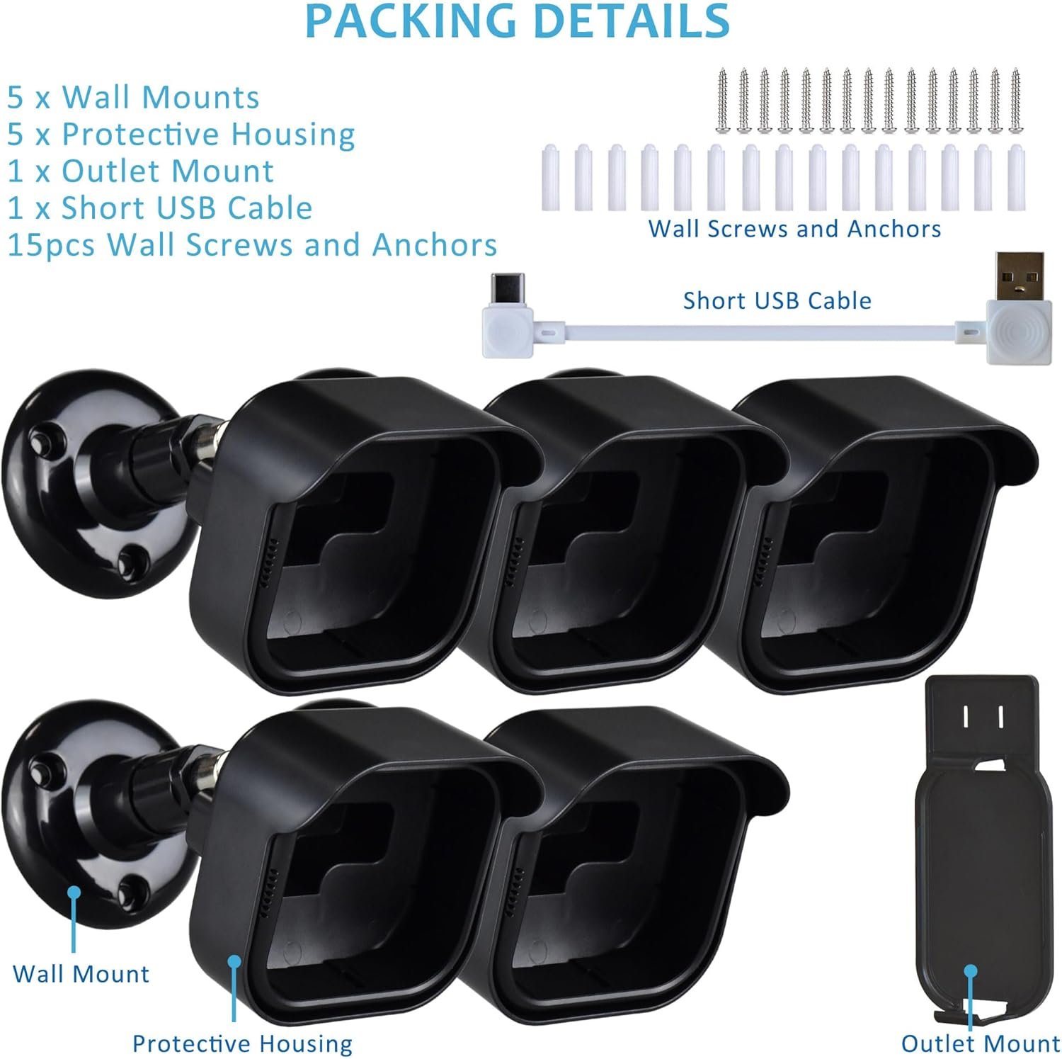 All New Blink Outdoor 4th Gen Camera Mounting Brackets,5 Pack Weatherproof Protective Housing and 360 Degree Adjustable with Sync Module Wall Mount (Blink Camera is Not Included) - Image 7