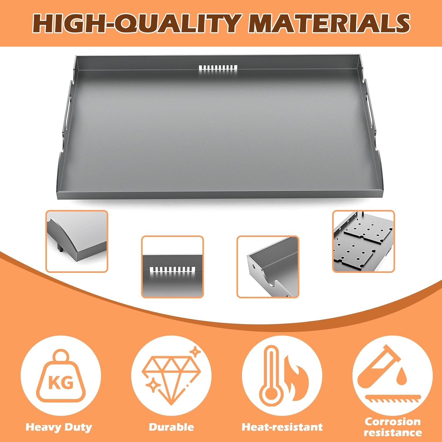 New Upgrade 36 Inch Griddle Top for Blackstone 36" Flat Top Grill 1560 1818 1825 1820 1803, Gas Griddle Replacement Parts with Rear Grease System for Most Blackstone 36" Flat Top Grill - Image 3