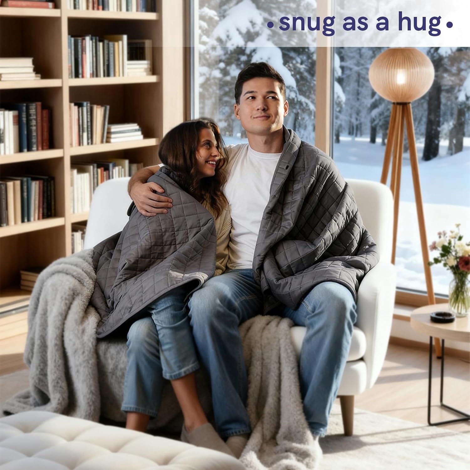 YnM 15lbs Weighted Blanket for Adults, Heavy Bed Throw Blanket with Cooling Glass Beads for All Season Use, Ideal for ~90lbs (48x72 Inches, Twin/Full, Dark Grey) - Image 2