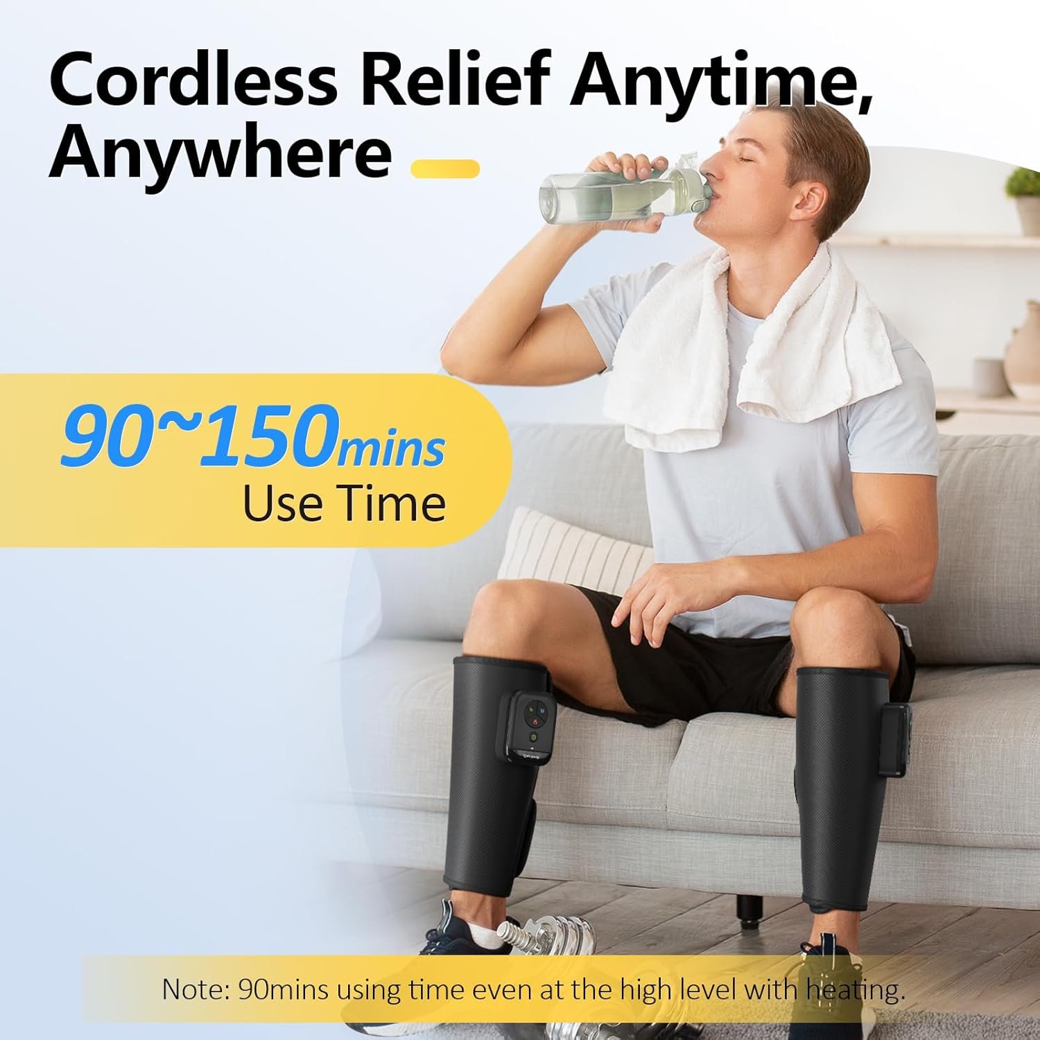 Comfytemp Cordless Calf Massager for Circulation and Pain Relief, FSA Eligible HSA Portable Leg Massage with Heat and Compression, Birthday Gift for Men Women Seniors, Recovery for RLS, Edema, Muscles - Image 7