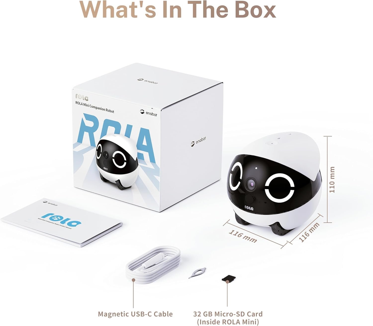 Enabot EBO ROLA Mini FamilyBot 2K Pet Camera Robot: Movable Indoor Camera Battery-Powered with Phone App, One-Touch Call, 2-Way Talk, Night Vision, Motion Detection, Video Recording - Image 9