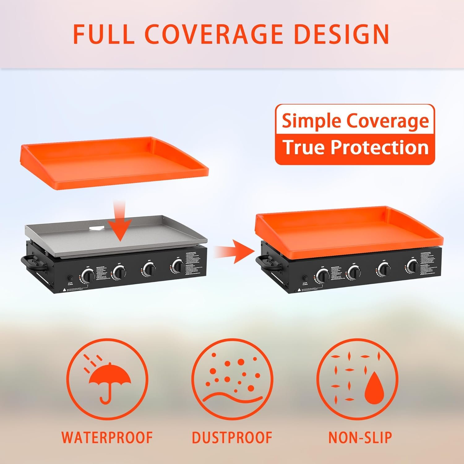 Upgraded Silicone Griddle Mat for Blackstone 36 Inch True Fully Wrapped Coverage Food-Grade Silicone Mat, Easy to Clean, Heat & Cold Resistant, Prevent Rust, Griddle Cover (Full-Cover 36") - Image 4