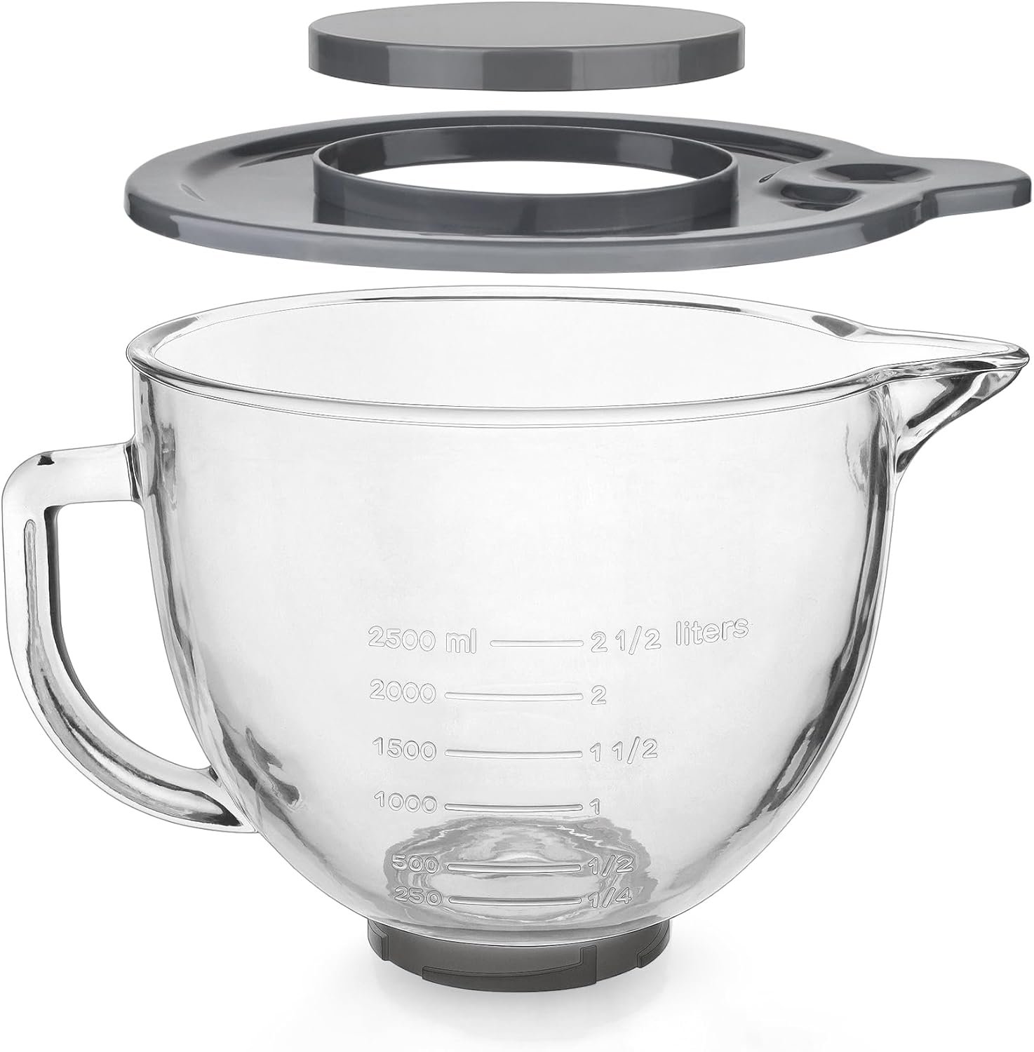 Glass Mixing Bowl Accessory 5 Quart - Compatible with KitchenAid 4.5 and 5 Quart Tilt-Head Stand Mixers (With Lid & Lock Ring) - Image 8