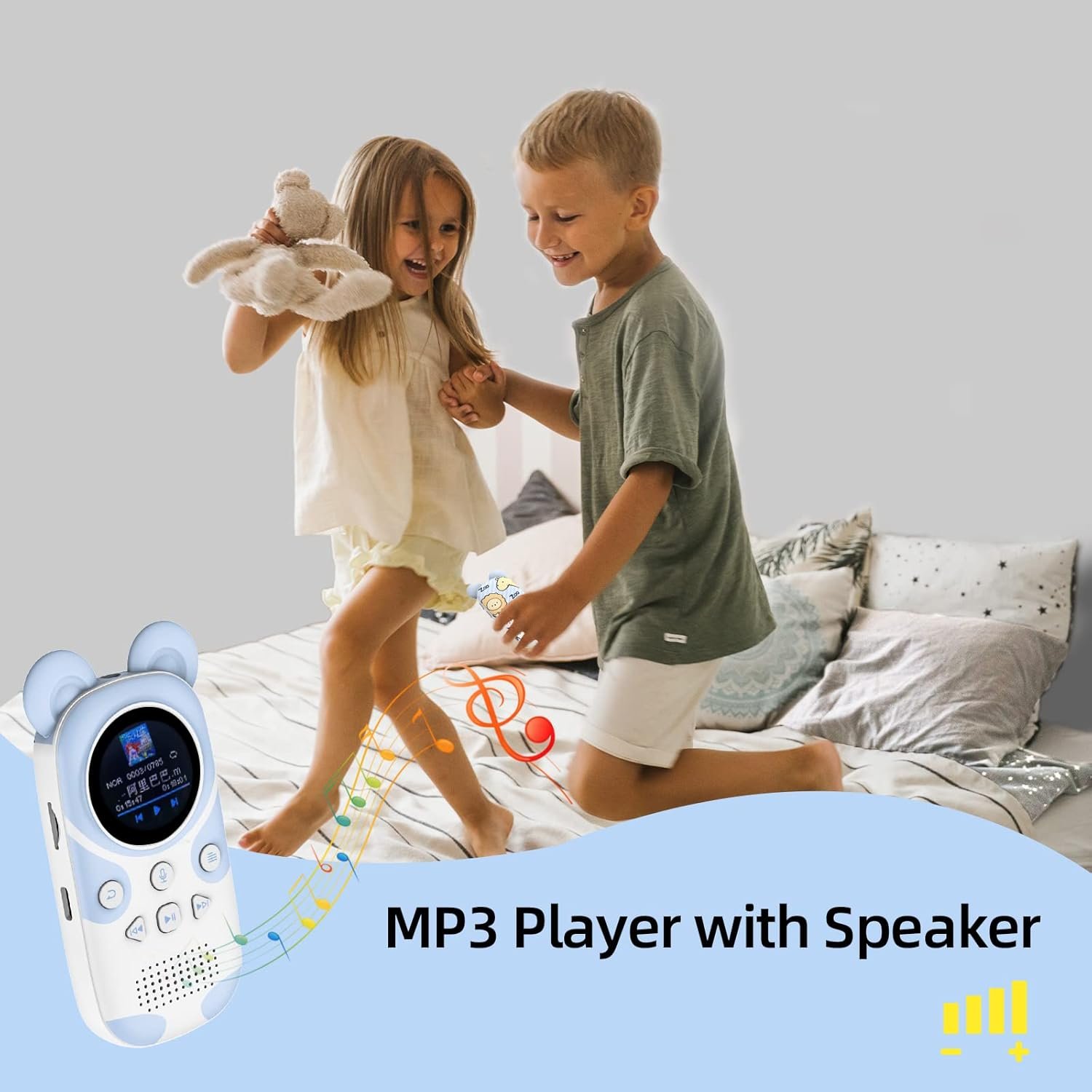 RUIZU 64GB Bluetooth MP3 Player for Kids, Cartoon Zoo Portable Music Player, Child MP3 Player with Bluetooth, Speaker, FM Radio, Voice Recording, Stopwatch, Pedometer, Expandable 128GB Micro SD Card - Image 4