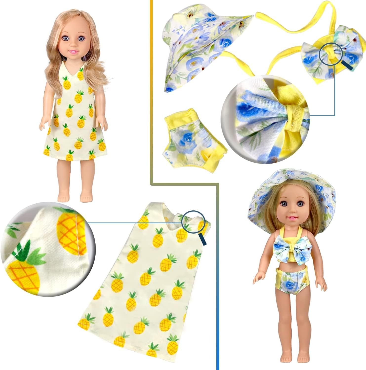 10-Sets Doll-Clothes for American-14-inch-Dolls - Compatible with 14.5-inch-Dolls Handmade Clothes and Outfits Accessories Christmas Birthday Gift for Little Girl - Image 7