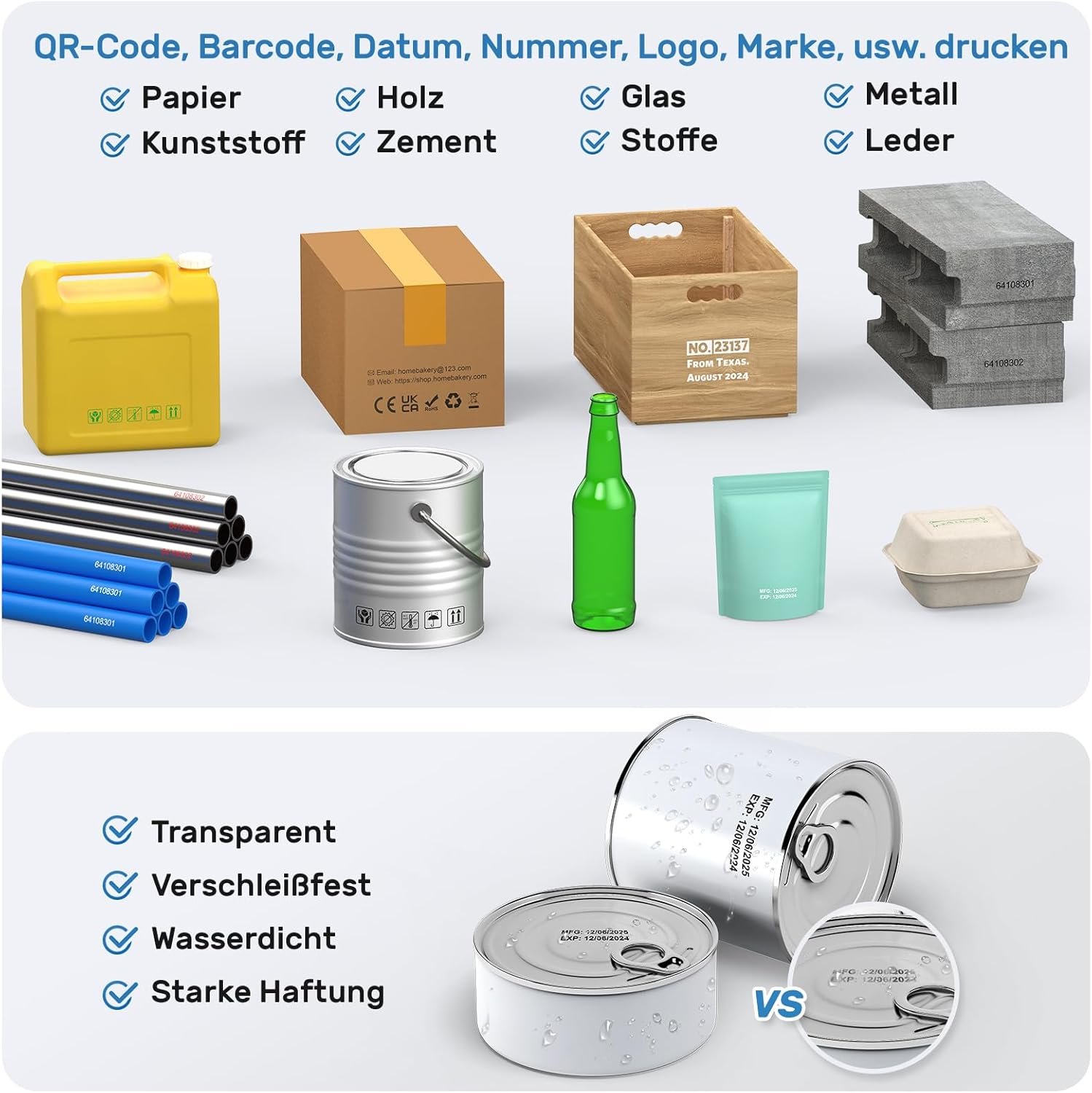 BENTSAI Handheld Inkjet Printer BT-HH6205BL Upgraded with 16H Long Lasting 0.5Inch Use with Photoelectric Sensor for Assembly Line for Date QR Code Logo Batch Number on Carton Plastic Wood - Image 2