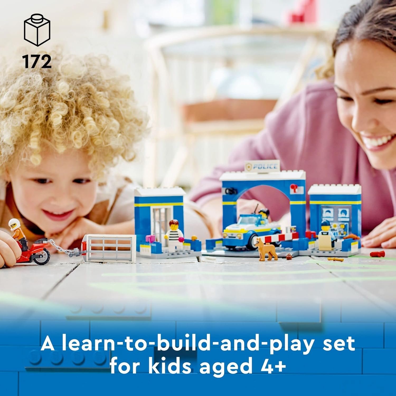 LEGO City Police Station Chase 60370, Playset with Car Toy and Motorbike, Breakout Jail, 4 Minifigures and Dog Figure, Toys for Kids 4 Plus Years Old - Image 2