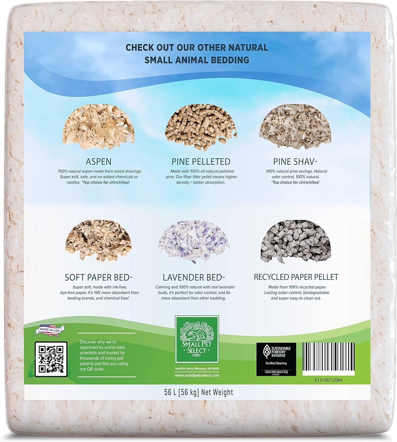 Small Pet Select White Paper Bedding 56L, Litter for Rabbit, Guinea Pig, Hamster, Bunny and Other Small Animals, Made in USA, 56L - Image 2